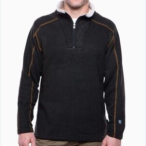KUHL EUROPA 1/4 ZIP SWEATER brown orange sweatshirt fleece